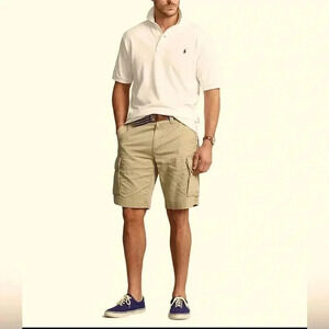 Polo by Ralph Lauren Relax Fit Khaki Cargo Shorts 10”
Inseam